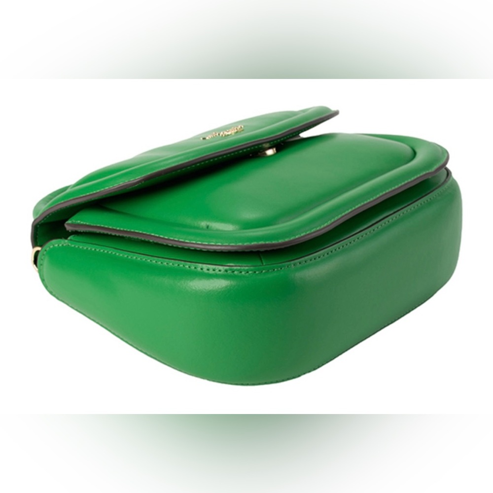 🟢NWT Kate Spade NY Puffy Smooth Leather Mini Crossbody Satchel: "Green Bean" 🟢 - Picture 4 of 14